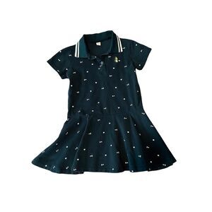 Girls Polo Style Tennis or Golf Dress Doggy Embroidered Size 140 or 9/10 girls